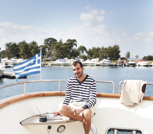 luxury yacht deck Greece